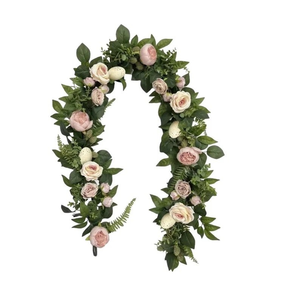 My Texas House 6'‎ Peonies & Speckled Eggs Easter Garland